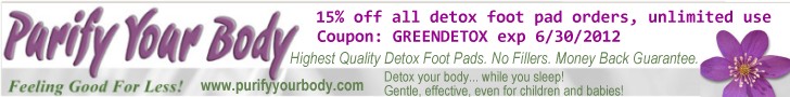 15% off all detox foot pad order, exp. June 30th, 2012