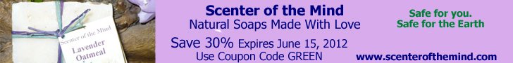 Save 30% off Natural Soaps made with love, expires June 15th, 2012 code GREEN