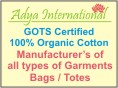 GOTS Certified 100% Organic Cotton garments, bags, totes